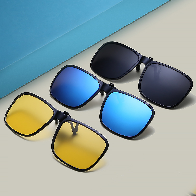 Cycle Zone - Square Polarized Sunglasses Clip Myopia Glasses