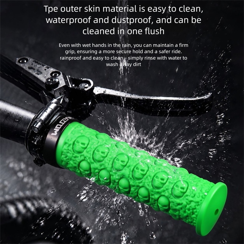 Bicycle Handlebar Grips, Skull - Cycling Hand Gear 评论和价格