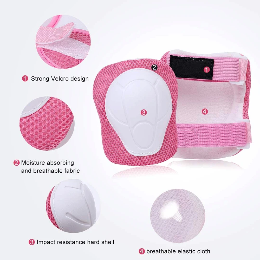 GOMOREON 6Pcs/Set Kids Knee Pa - Cycling Protective Gear For Kids 评论和价格