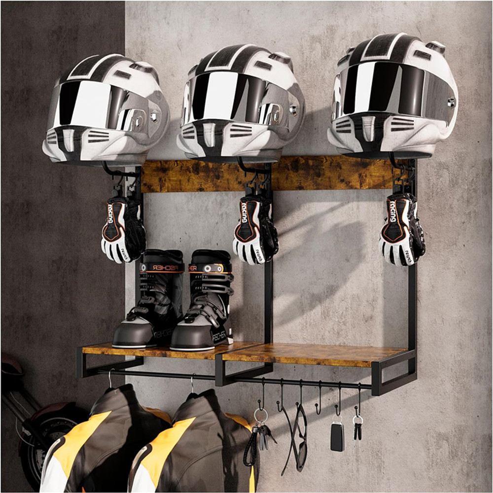 Motorcycle Helmet Holder, Wall - Cycling Gear Organiser 评论和价格