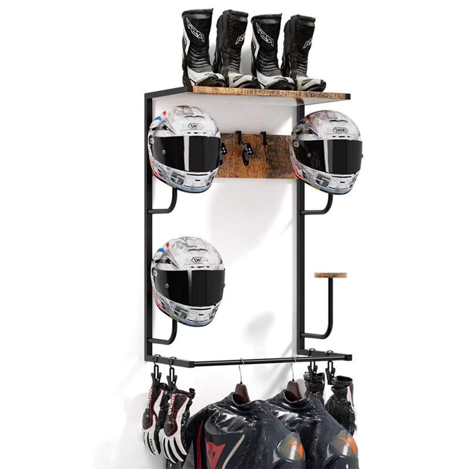 Motorcycle Helmet Holder, Wall - Cycling Gear Organiser 评论和价格